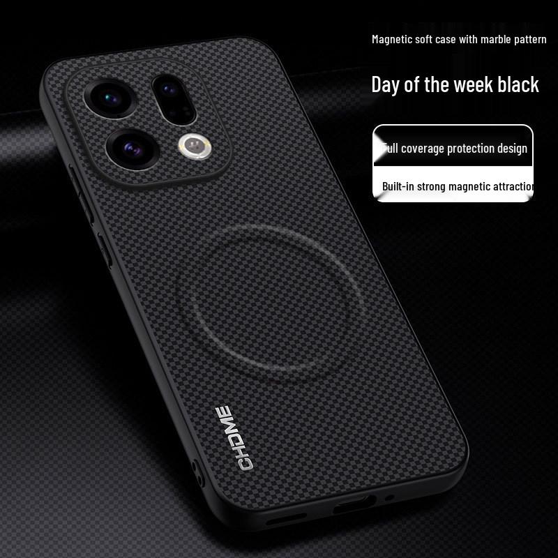 

OPPO Find X9 Pro Case: Full Coverage, Anti-Drop, High-End Fashion with Magnetic Buckle and Texture Find X9 Pro чорний