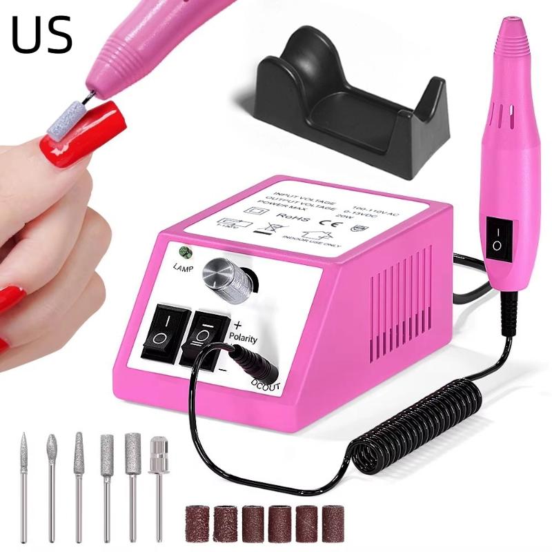Portable Nail Drill Machine Electric Manicure Nail Polishing Head Kit For Gel Polish Professional Manicure Tool Salon Equipment