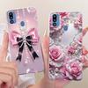 For Cover Samsung Galaxy M21 2021 Phone Case SM-M215G Shell Fashion Flower Soft Silicone Clear Cover For Samsung M21 2021 Fundas