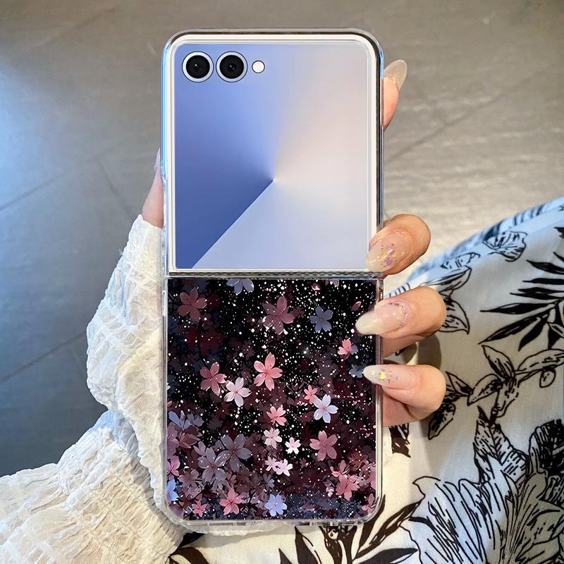 Cherry Blossom Case For Samsung Galaxy Z Flip 7 6 5 4 3 5G Folding PC Phone Cover For Galaxy Z Flip7 FE Flip6 Flip5 Flip3 Flip4
