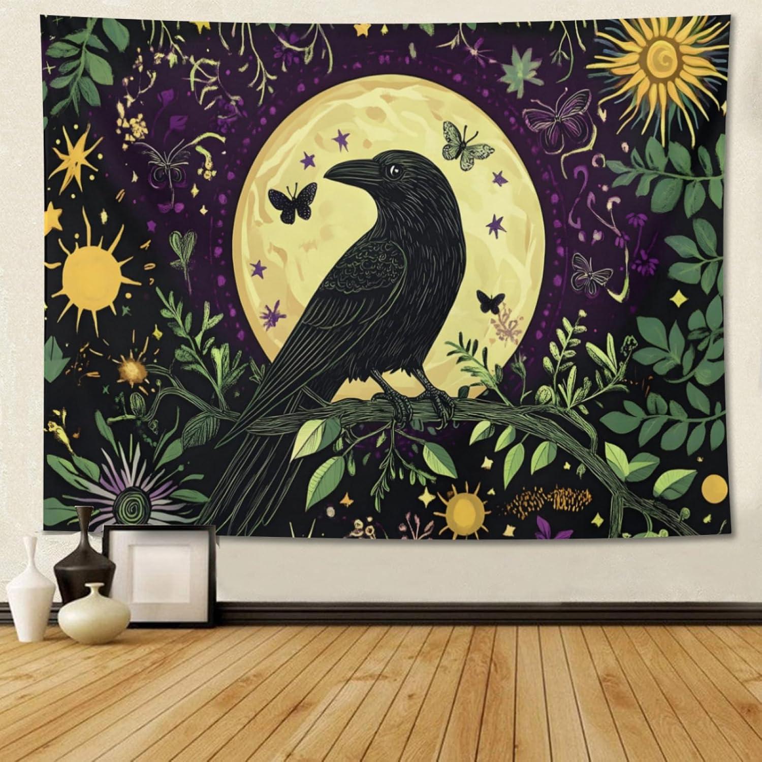 Tapestry zkpefeh full moon raven raven 75x100 чёрный