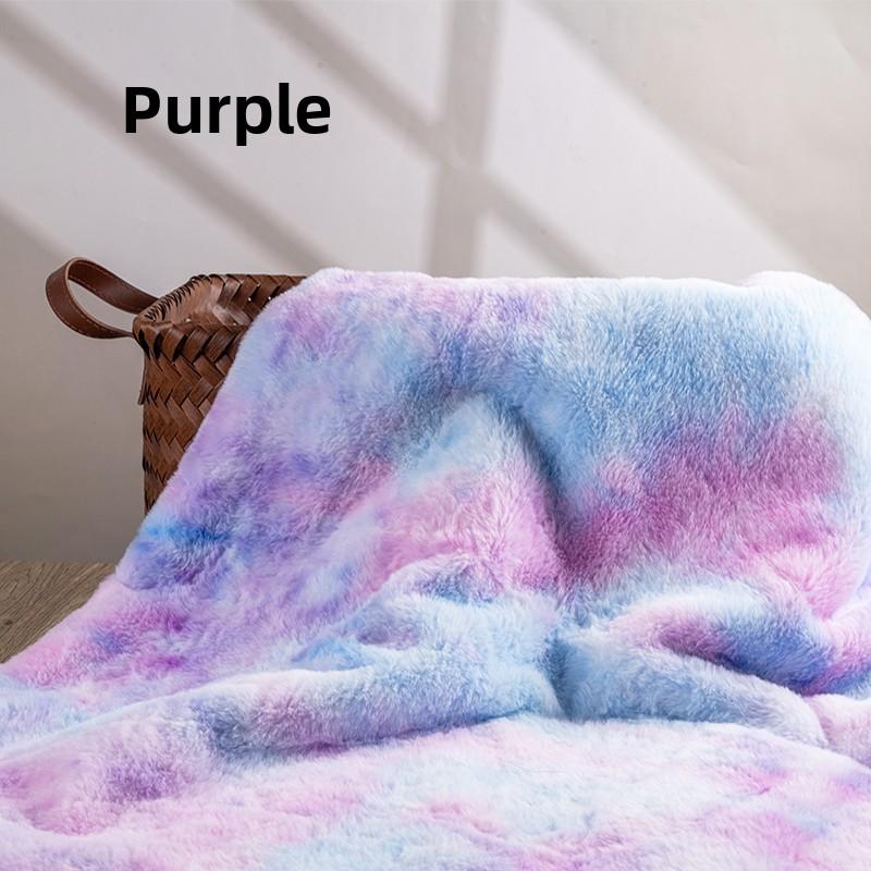 Rainbow Tie-Dye Plush Fabric By The Meter for DIY Toy Blanket Pillow Carpet Doll Sofa Hat Sewing Imitation Rex Rabbit Fur Cloth
