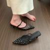 Luxury Women High Heels Slippers Crystal Pointed Toe Mules Shoes Women's Sandals Elegant 2025 Summer Fad Slides New Ladies Shoes