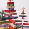 Rotating Wooden Christmas Tree Building Blocks Decor Desktop Festive Rotating Ornament Handmade Wood Grain Puzzle Stacking Gift