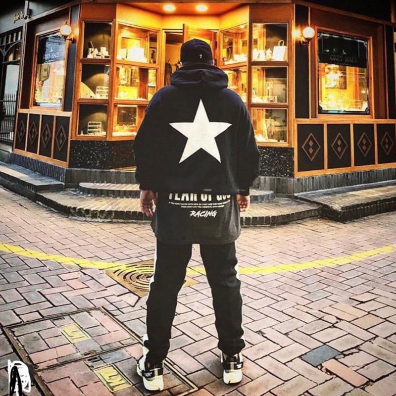 FOG Druhá linie Unisex Volná mikina s potiskem hvězd