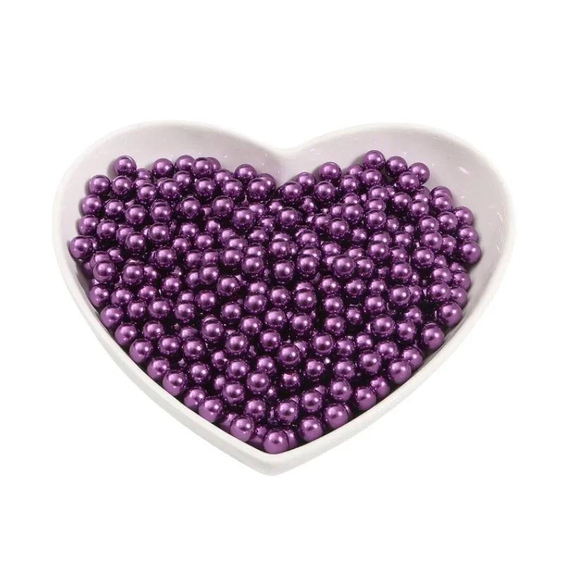 Multi Color Round No Hole Acrylic Imitation Pearl Beads Loose Bead For DIY Scrapbook Decoration Crafts Sewing 3/4/6/8/10mm