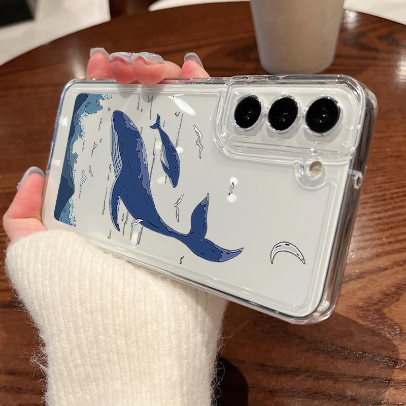Whale Shark Print Case For Samsung Galaxy S25 S24 S23 S22 Ultra S24 FE A17 A16 A56 A55 A54 A15 A35 A26 A36 5G TPU Phone Cover