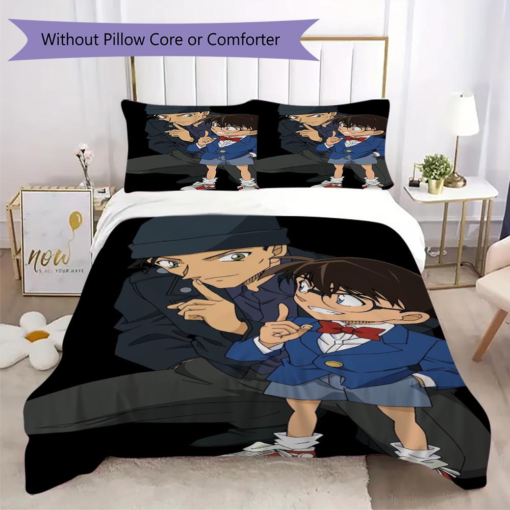Detective Conan Glass Dual Identity Threepiece Set Without Core 1 Duvet Cover 2 Pillowcase Without Core Christmas Birthday Gift Bedding Set