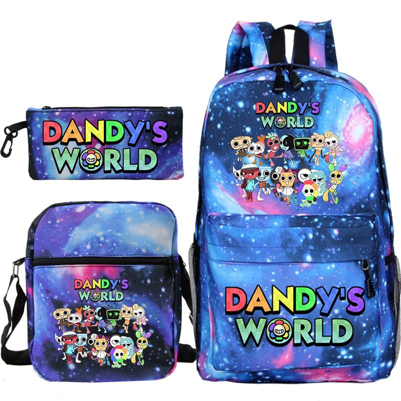 Dandy's World Game Merchandise Printed Primary and Secondary School Schoolbag Three-piece Popular Children's Backpack