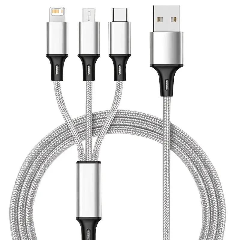 3 In 1 Micro USB Type C Fast Charging Cable Quick Charge MultiPort Micro Cable For iPhone 16 15 14 XS Xiaomi Samsung USB C Cable