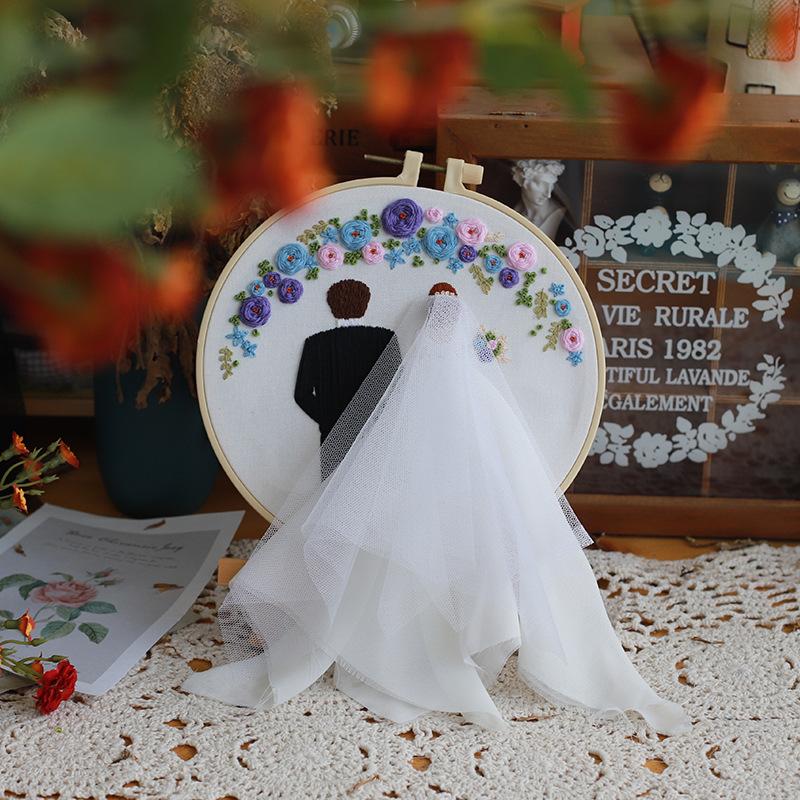 1 Stk. DIY Stickset mit Braut und Bräutigam Muster für Anfänger