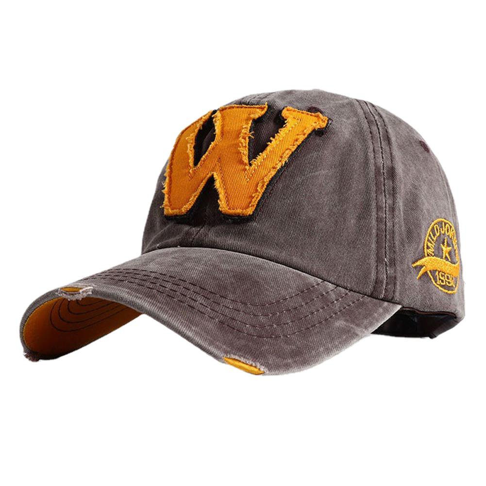 

2025 W Letter Embroidery Washed Cotton Baseball Cap Hip Hop Snapback Hat Adjustable Outdoor Casual Dad Hats Sunscreen Gorras Adjustable коричневый