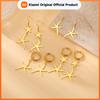 Skyrim Starfish Pendant Drop Earrings for Women Gold Color Stainless Steel Long Dangle Earrings Bohemian Jewelry Gift