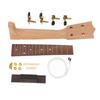 Make Your Own Ukulele Kit Guitar Neck String Knob Bridge Wooden 21in Unfinished Ukulele Parts