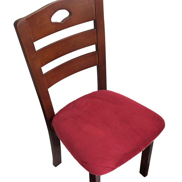 

1 Piece Removable Dining Chair Furniture Seat Cover Velvet Fabric Stretch Chair Cushion Seat Pad Slipcover For Dining Room Kitchen for Home 1 Piece винний