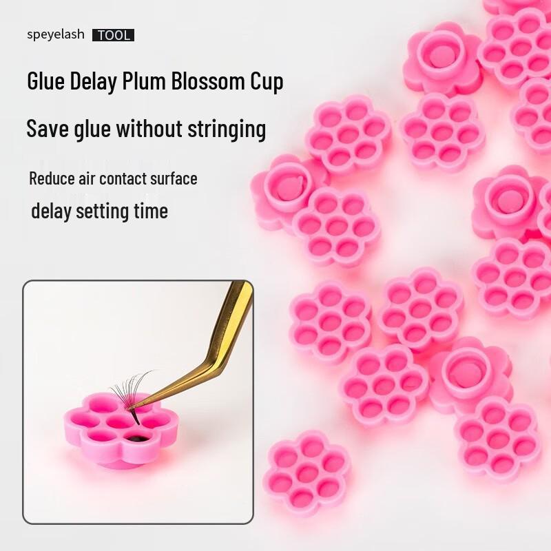 Eyelash Extension Kit with Glue, Tweezers, and Plum Blossom Glue Cup