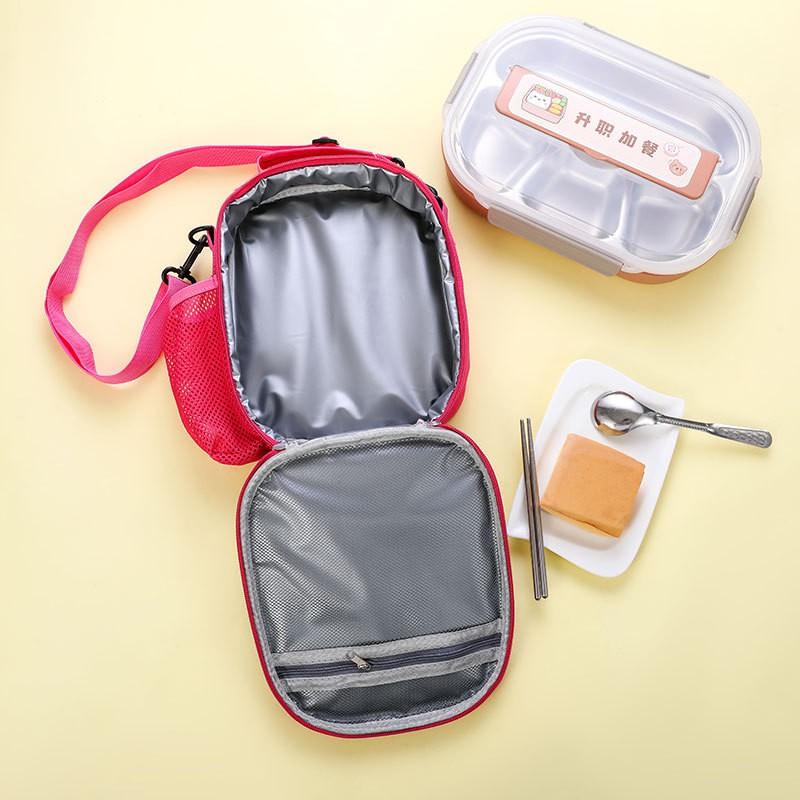 Insulated Lunch Bag Kids With Cartoon 3D Design Oxford Fabric Crossbody Lunchbox Tote School Snacks Fruits