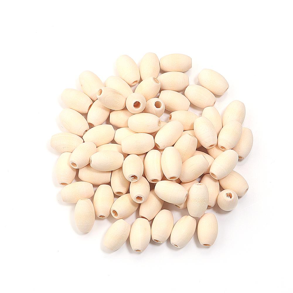 20-200Pcs Natural Oval Wooden Beads Large Hole Prayer Long Wood Bead Loose Spacer Beads For Bracelet Charms DIY Jewelry Findings