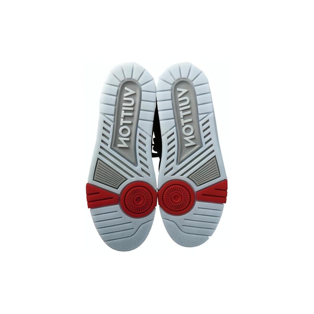 Louis Vuitton Trainer Sneakers 'Black Monogram Red' 1A8AAA