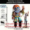Acryl flaches 2D dekoratives Gartenschild im Hippie-Stil mit Zwerg, Außendekoration, geeignet für Gärten, Topfpflanzen, Rasenflächen und Hinterhof-Terrassen