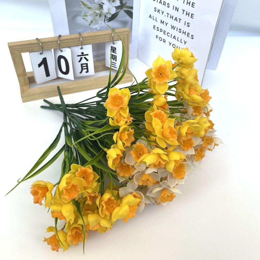 Hohe Qualität DIY Blumige Künstliche Narzissen Herbstdekoration Realistisch Realistische Blumen Weiche Simulationsblumen Valentinstagsgeschenk