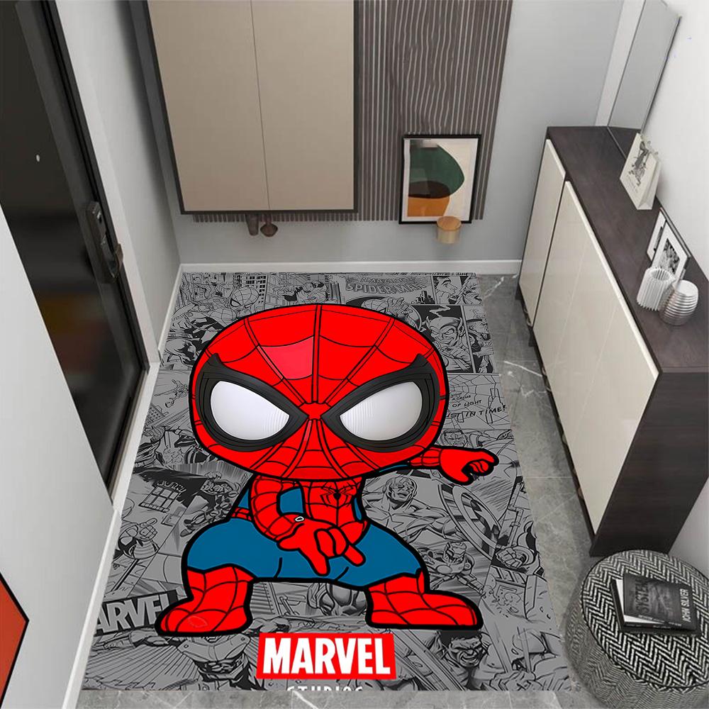 Spider-Man Red Background Non-Slip Rug - Polyester, Home Decor, Suitable for Bedrooms, Living Rooms, Entryways, and Studios