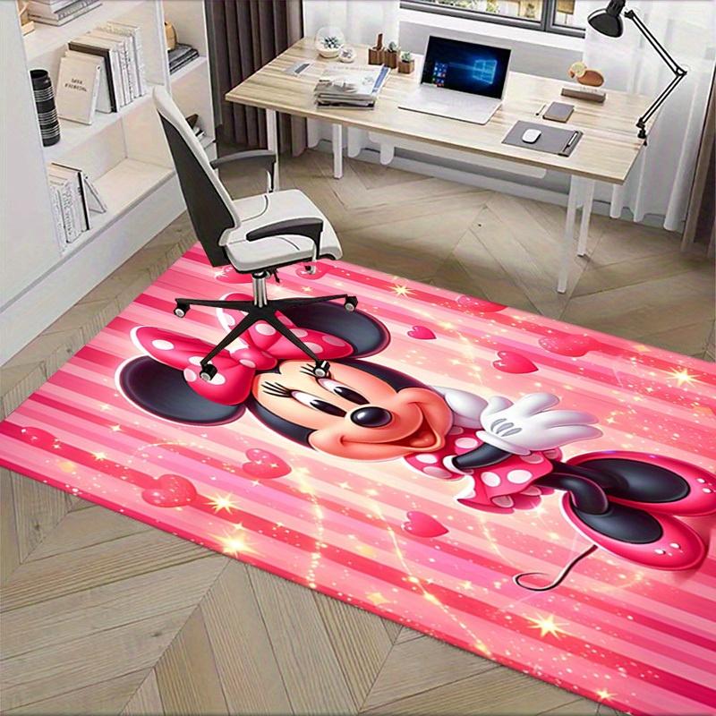 1pcOffice Carpet, Desk Mat, Gift for Home Decor, Minnie Mouse Theme Rug, Soft and Warm Floor Covering