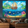A pirate-themed party banner with a backgroundof a treasure map which is perfect for a birthdaycelebration with a maritime theme