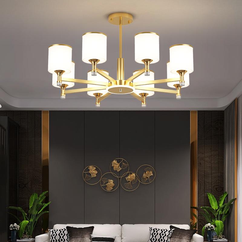 Nordic LED Chandelier: Modern Gold Dustproof Lampshade for Living Room & Dining Area