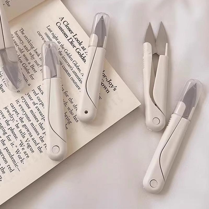 Practical Covered Small Scissors for Pure White Unpacking Express Delivery Multi Functional Small Scissors Handmade Scissors