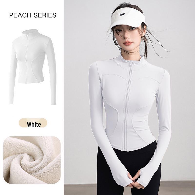 

Women s Fleece-Lined Yoga Jacket, Stand Collar, Thickened, Perfect for Sports & Fitness, Warm & Casual Autumn/Winter Outerwear. M