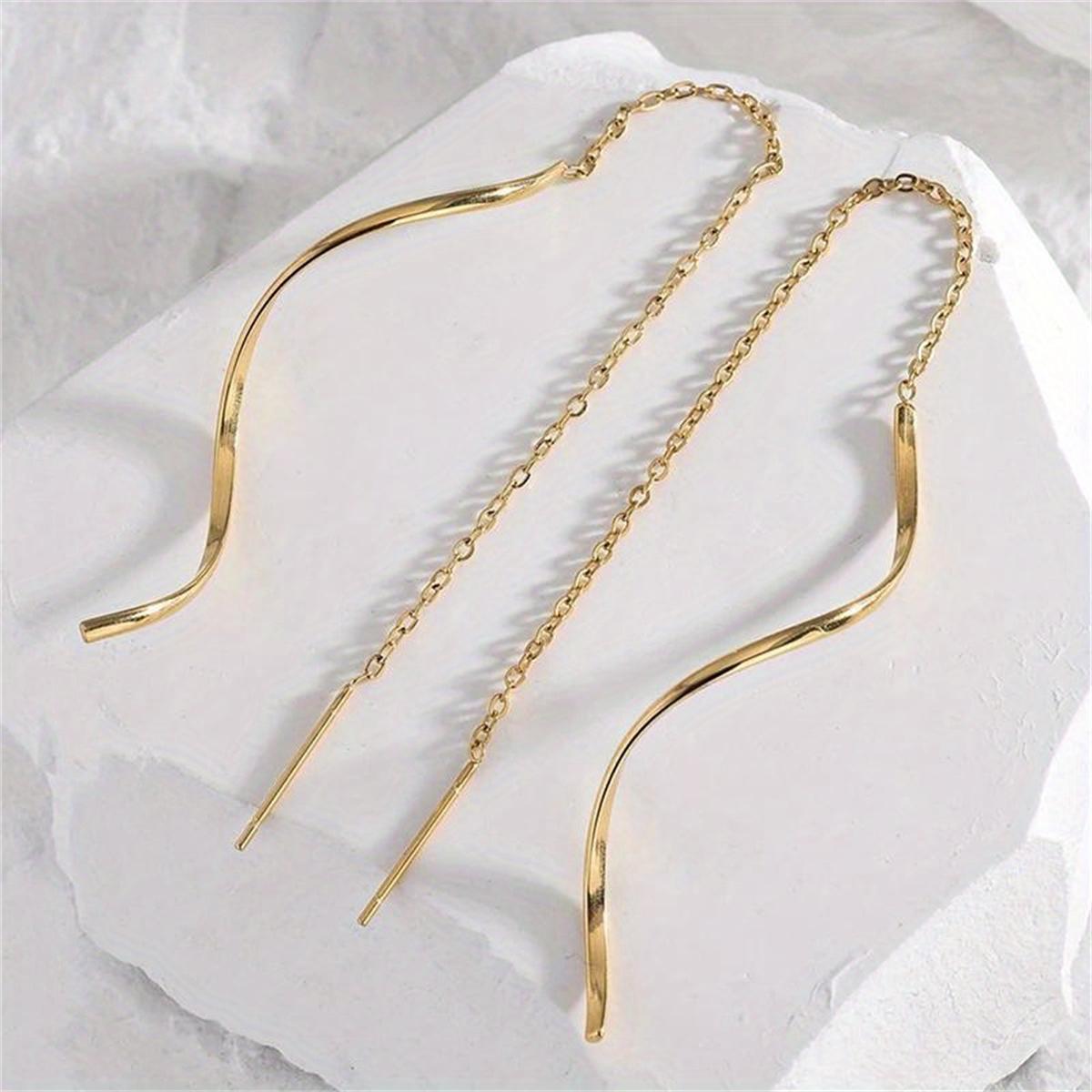 Длинные серьги-волны — фото 4