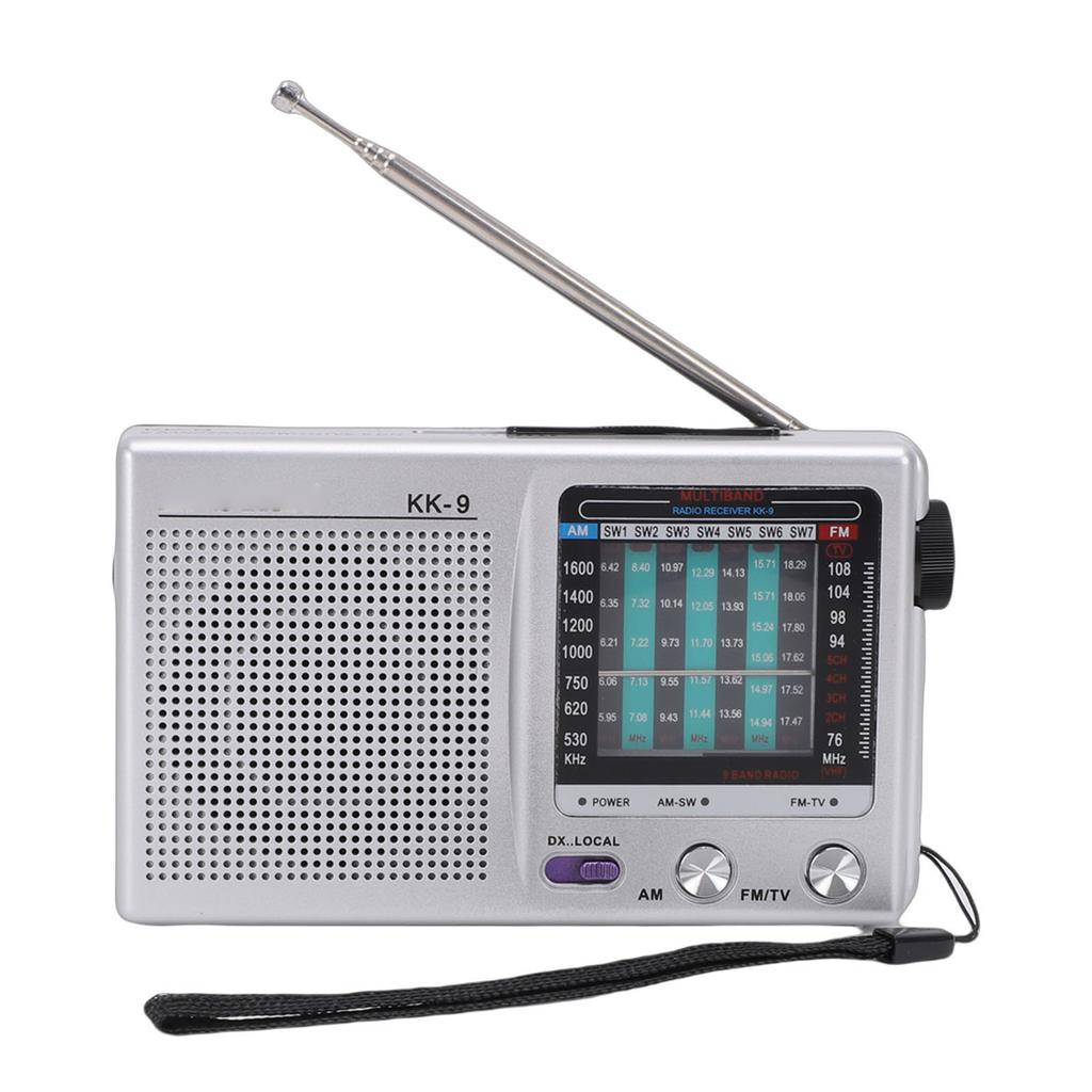 AM FM SW WB Radio Portable Shortwave Radio with 3.5mm Headphone Jack for Walking Travel Hiking
