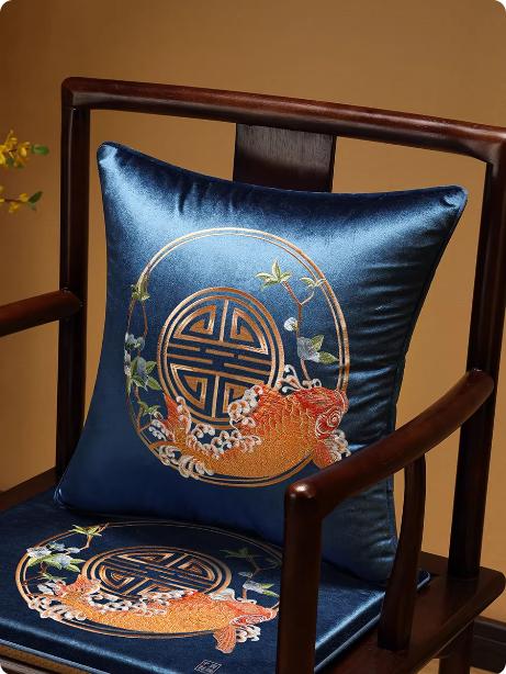 Luxury Peony Floral Embroidery Home Chair Decorative Pillow Cover Lumbar Support For Sofa Velvet Cushion Cover 45x45cm