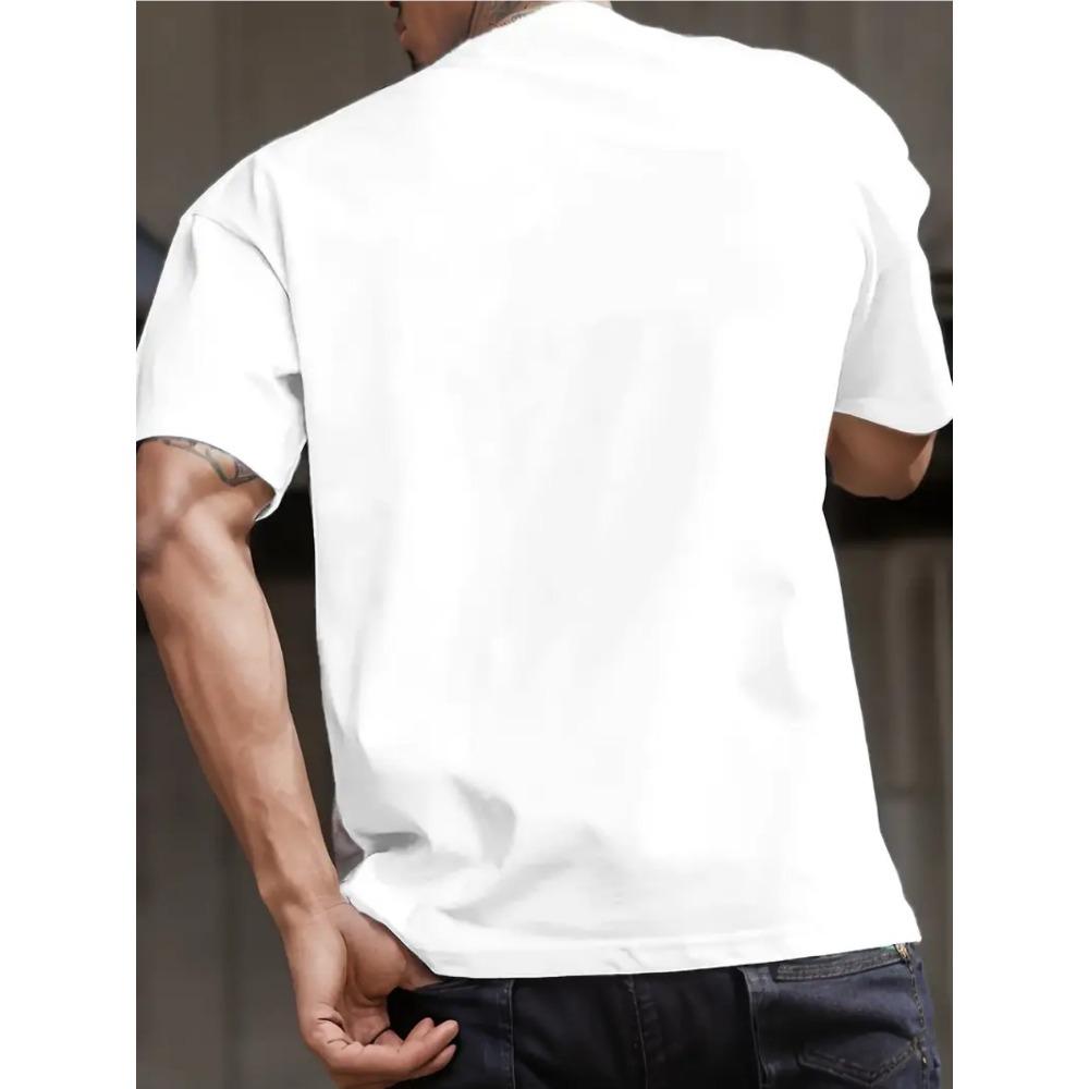 European sizes Men's Skeleton Welder Graphic Print T-Shirt Lightweight Breathable Short Sleeve Round Neck Casual Tee for Summer & Spring Outdoor Wear