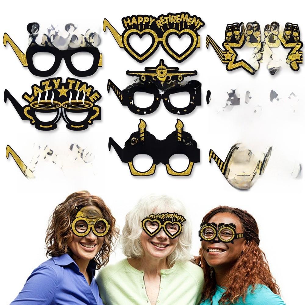 Decoration Paper Party Glasses Retirement Theme Game Photo Props Vzard Mask
