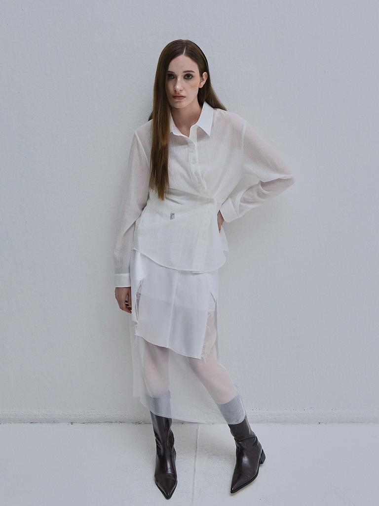 Iteoneollain Summer Striped Shirt_White