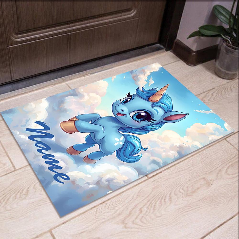 Custom Name Unicorn Printed Carpet,Rug for Office Chair Living Room Bedroom Kitchen Room Decor Gifts.