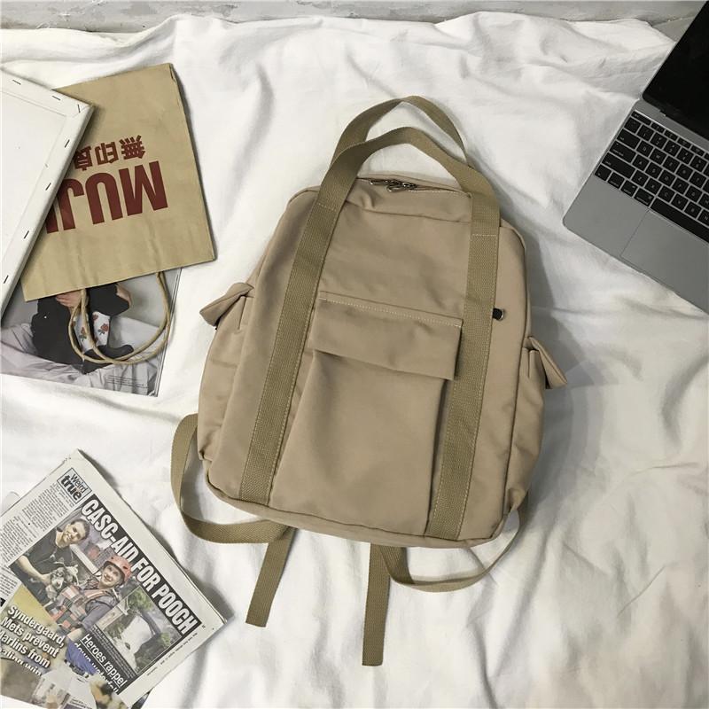 Schoolbag Female Style, College Student Backpack, High School Mori Tide Multi-Purpose Large-Capacity Travel Nylon Backpack хаки