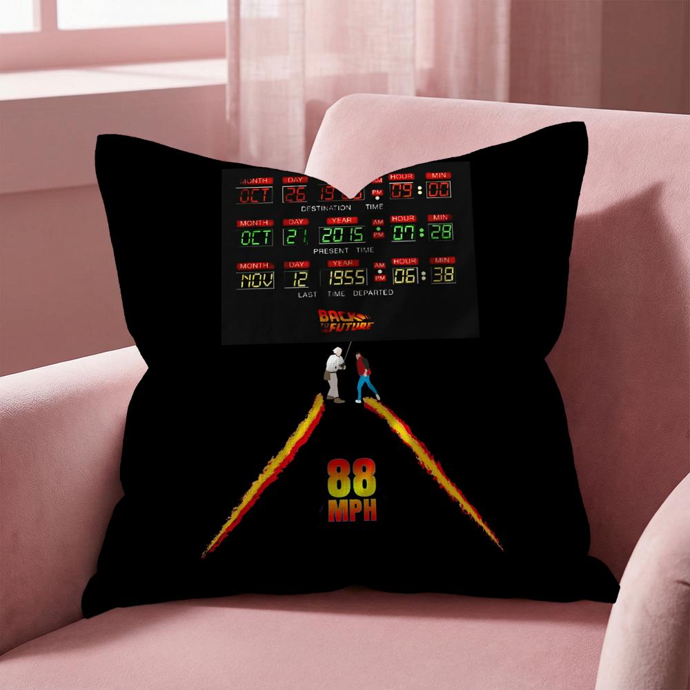 B-Back To The F-Future Cushion Cover Multi-Scene Pillow Cover for Home & Car - Reversible, Soft & Durable for Daily Use