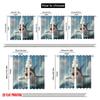 2pcs,2D plane printing Creative Curtains SharkRiderCat Durable Polyester (without rod) Decorations For Home for Various Rooms,