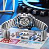 Square Skeleton Dial Automatic Watch Men Luxury Mechanical Men's Watches Luminous Waterproof Solid Steel Strap Relogio