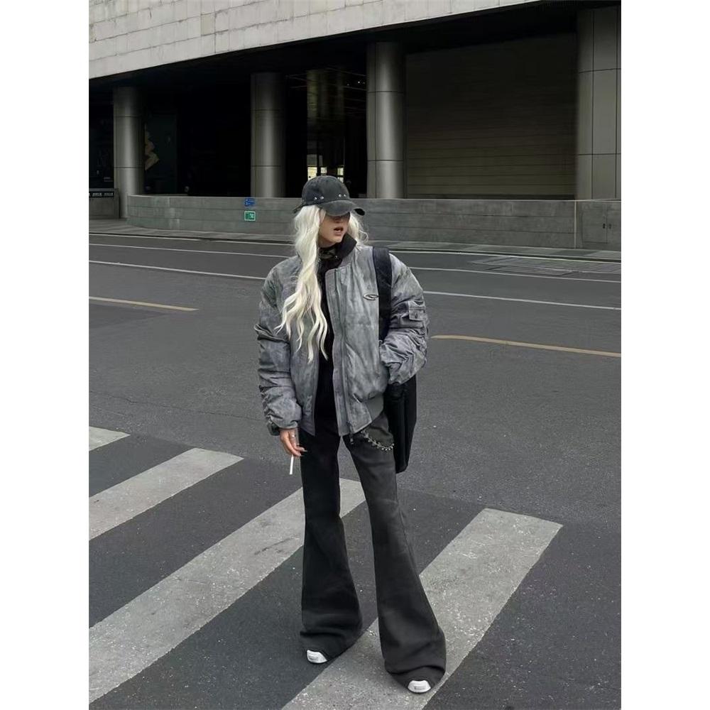 מעילי רוח רטרו שוממים עיצוב קפלים מעיל טיסה חליפת בייסבול חליפת כותנה פארקות אמריקאיות היפ הופ מעיל חורף גבר חדש