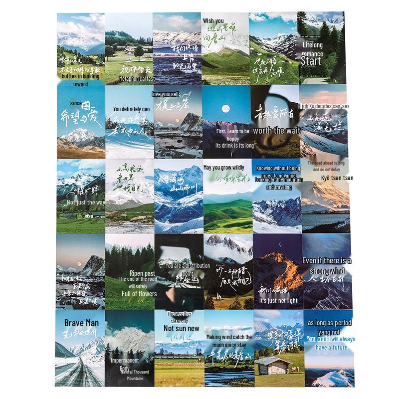 30 Hand-Painted Inspirational Postcards: "Life is a Wilderness" Greeting and Birthday Gift Cards