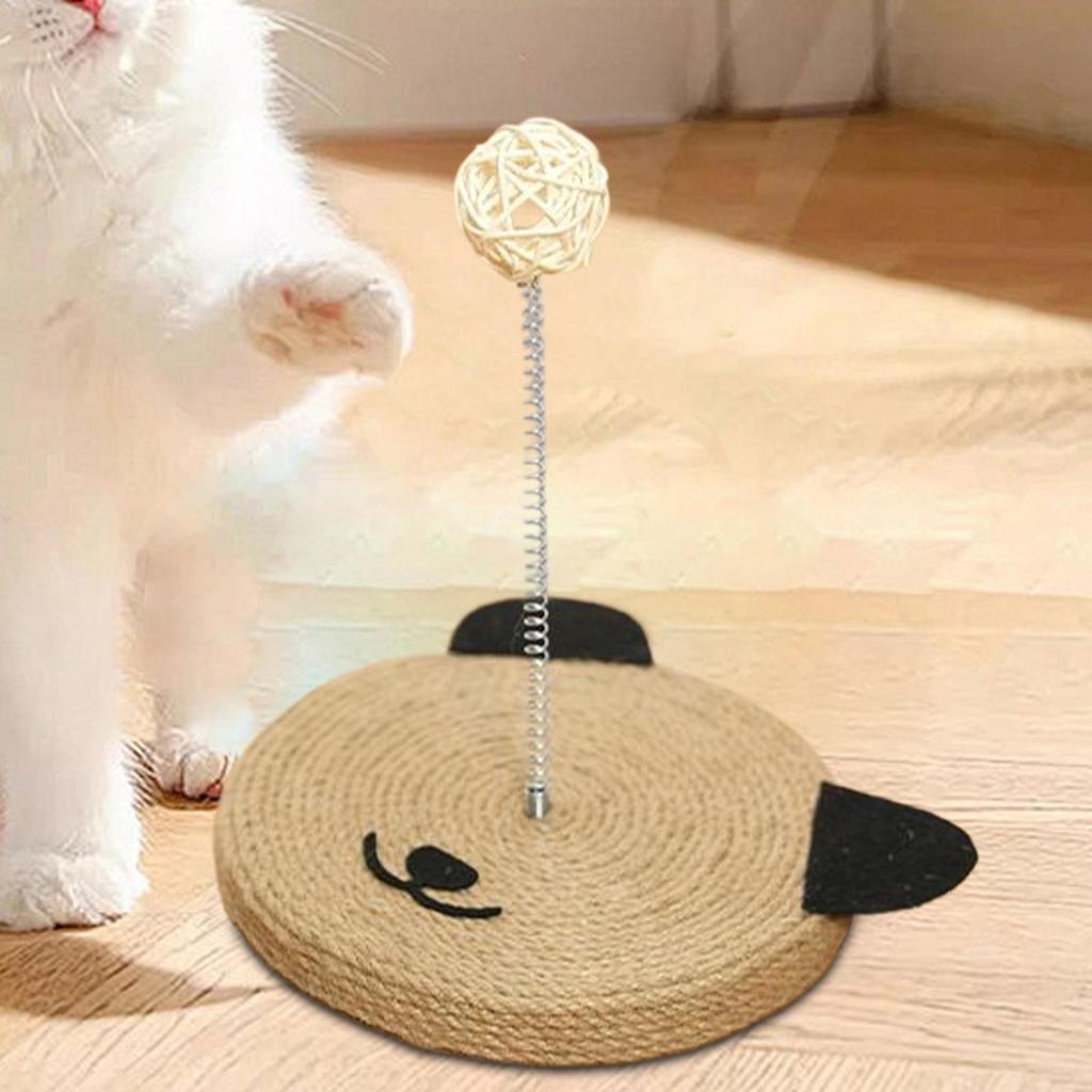Natural Sisal Cat Scratch Pad Built-In Bell Mental Physical Toy Sisal Scratching Carpet For Grinding All Breeds Indoor Home