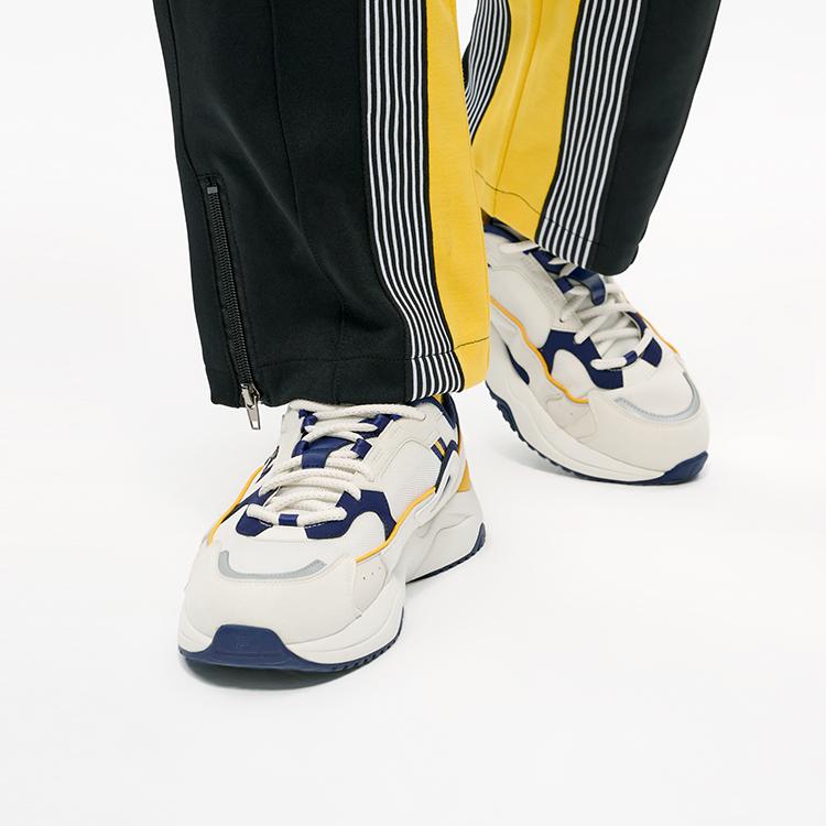 Fila Rayflide Textile, Synthetic Leather Cushioning Lightweight Low Top Casual Shoes Men's White Space Blue F12M242121FCO