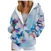 Womens Butterfly Graphic Hoodies Autumn Zip Up Long Sleeve Loose Jacket Coats Streetwear Harajuku Casual Hooded Sweatshirts