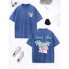 Summer Vibes Hawaii Beach Prints Washed T-Shirts Womens Cotton Oversized Tops Distressed T Shirts Street Womans Clothes