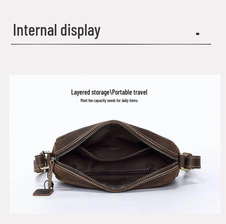 Retro Crazy Horse Leder Herren Umhängetasche - Echte Rindsleder Schulter Messenger Tasche