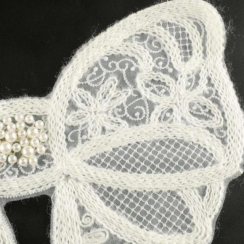 Duoku Cartoon Lace Bow Lace Embroidery Sticker Diy Hand Account Accessories Brooch Hairpin Jewelry Accessories Cloth Sticker